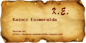 Kaincz Eszmeralda névjegykártya